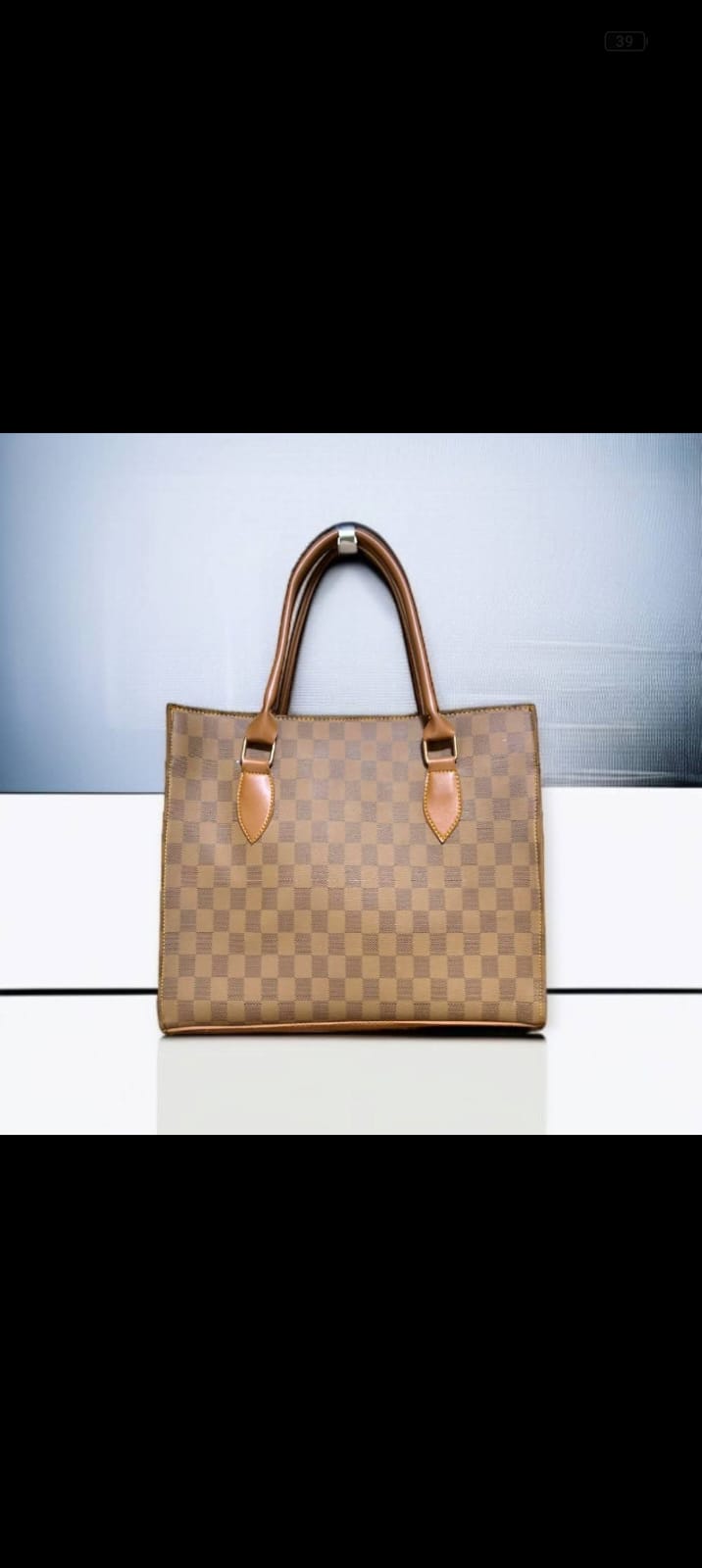 Chess Checkered Pattern Top-Handle Tote Bag —   handbag by HandbagsAvenue
